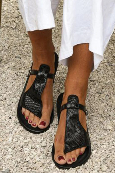 Suzan | Crocodile Buckle Sandals