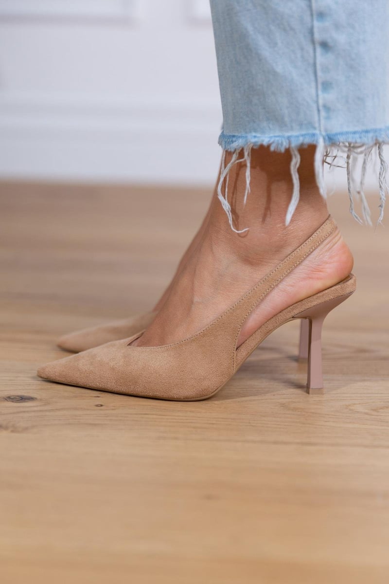 Ava | Nude slingback heels